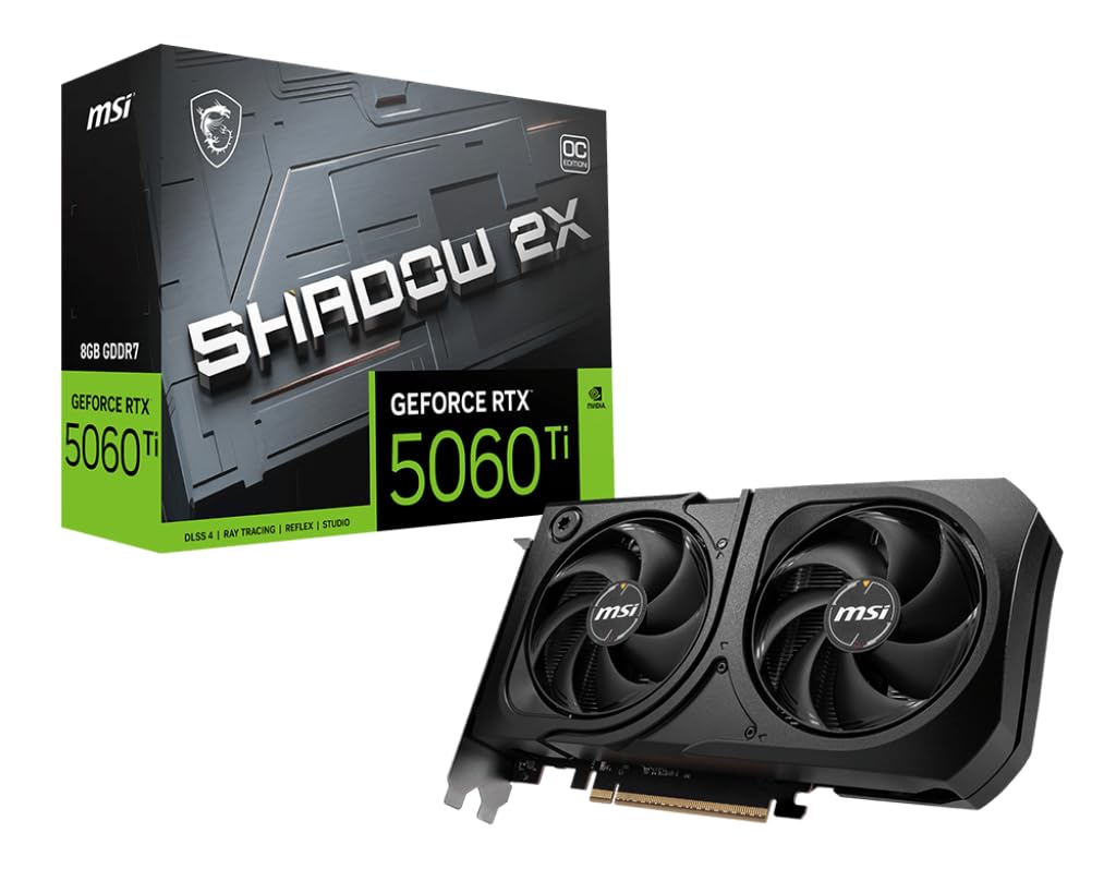 MSI GeForce RTX 5060ti　8GB MSI GeForce RTX 5060 Ti 8G SHADOW 2X OC PLUS Graphics Card - RTX